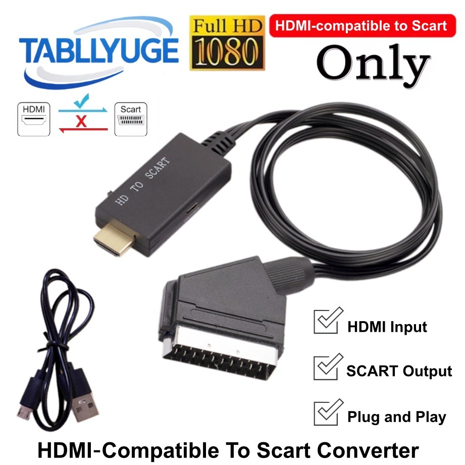 Scart To Hdmi - Cabo Conversor HDMI-Compatível para SCART Adaptador