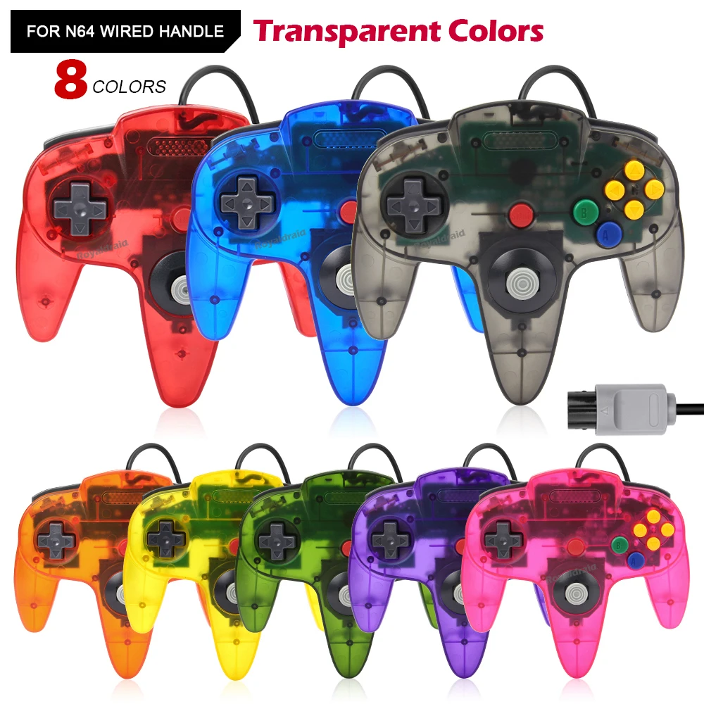 Retro Gaming N64 - 8 cores com fio gamepad para