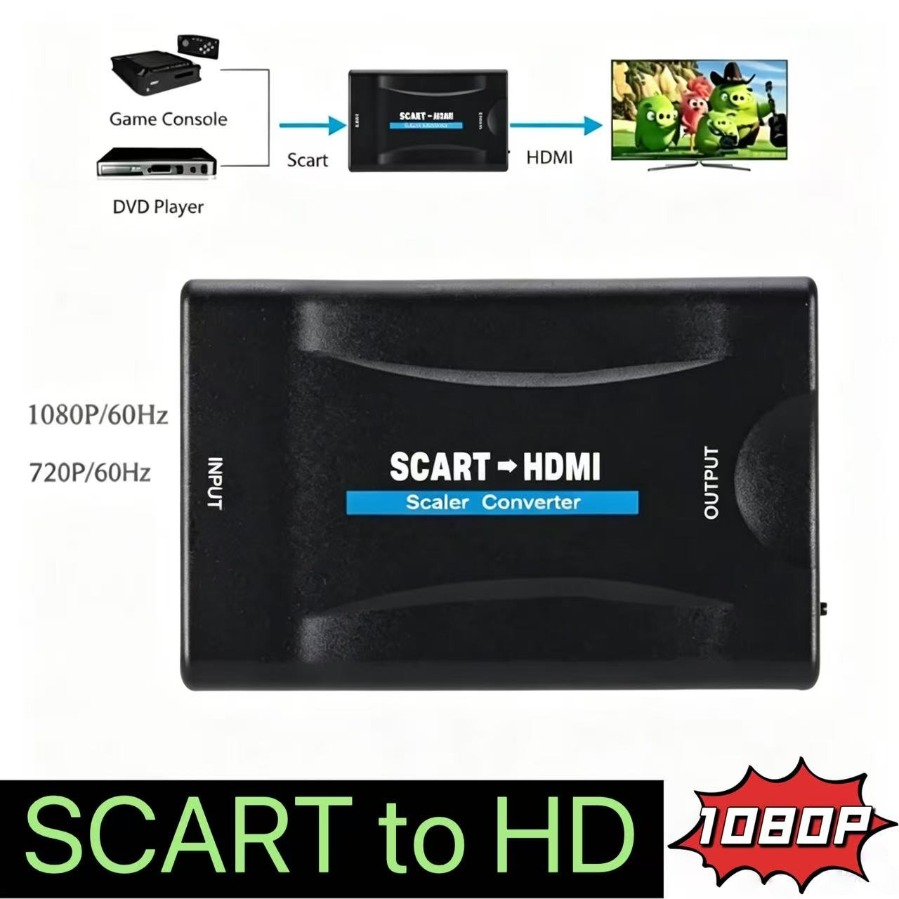Scart To Hdmi - Adaptador Conversor de Vídeo e Áudio