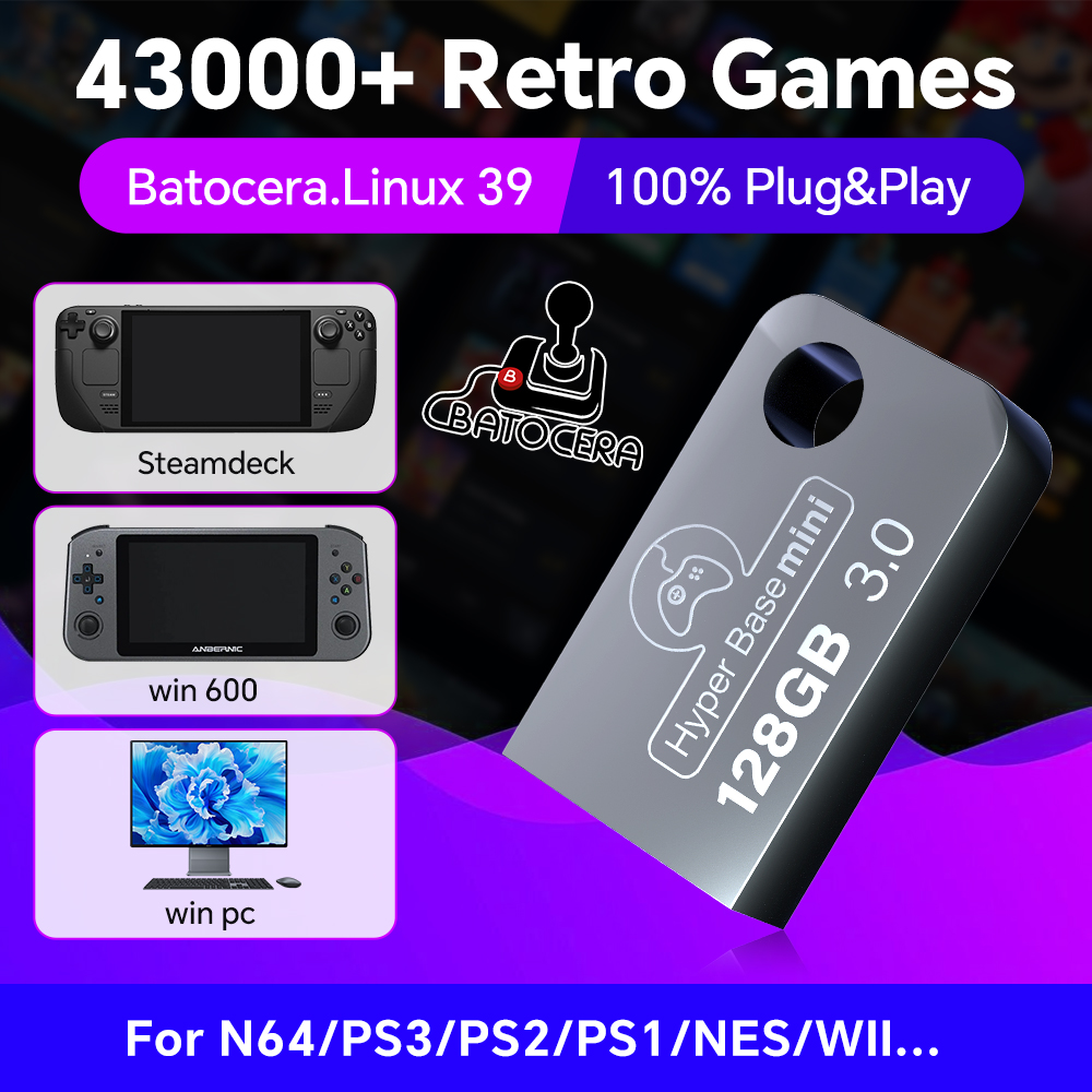 Retro Gaming N64 - Batocera 128g usb flash drive para