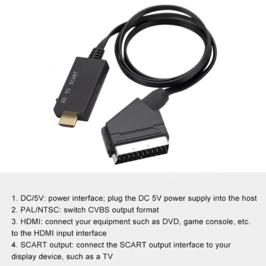 Cabo Conversor HDMI-Compatível - Scart To Hdmi avaliação e preço