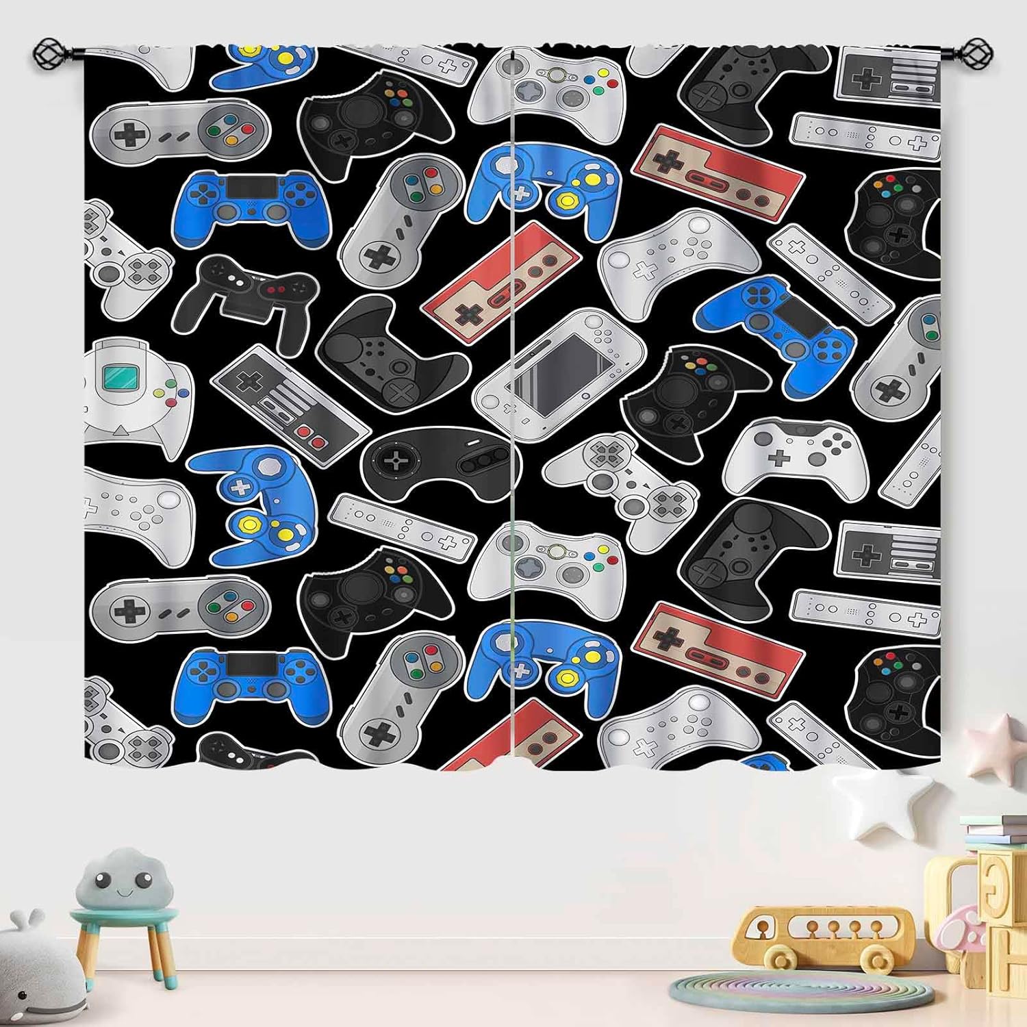 Cortinas com Estampa de Contro - Retro Gaming Youtube avaliação e preço