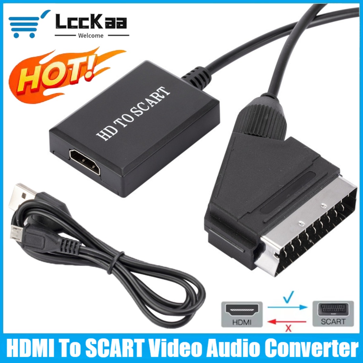 LccKaa 1080P HDMI para adaptad - Scart To Hdmi avaliação e preço